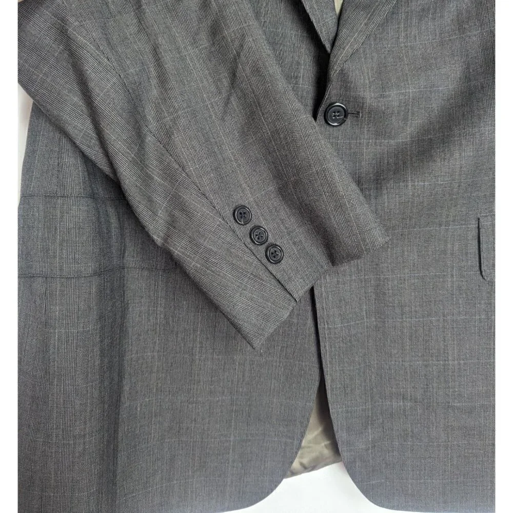 Brooks Brothers Wool Men's Grey Sport Jacket Blazer 2 Button Made in USA 44 LONG